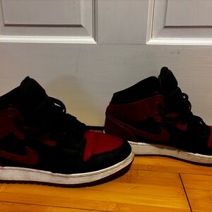 Black and Red High-Top Sneakers